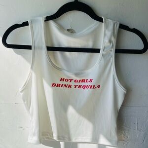 White Graphic Tank Top